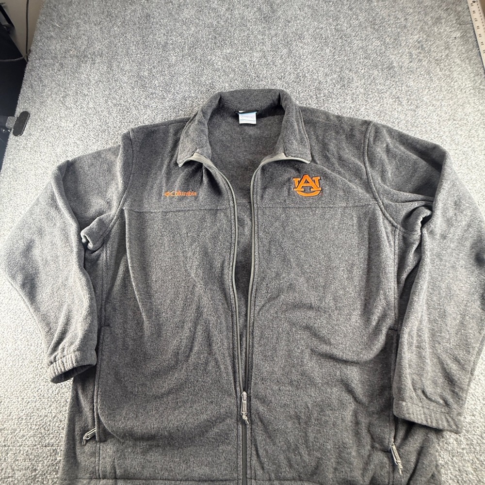 Columbia Auburn Tigers Mens XXL Gray Full Zip Fleece Jacket NCAA 1266